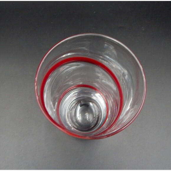 Pier One Swirline Red Ribbon Swirl Tumblers Beer High Ball Drinking Glass - Picture 7 of 10